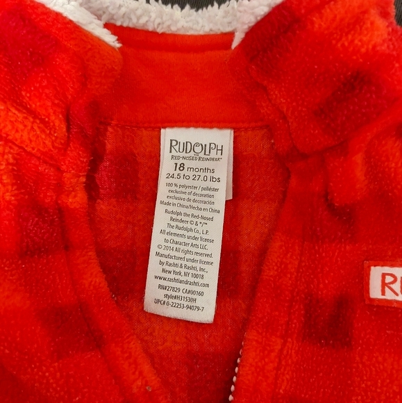 Baby Christmas Tops Bundle Plaid Red and Black Shirt with Rudolph Vest 18 Months - Picture 2 of 5